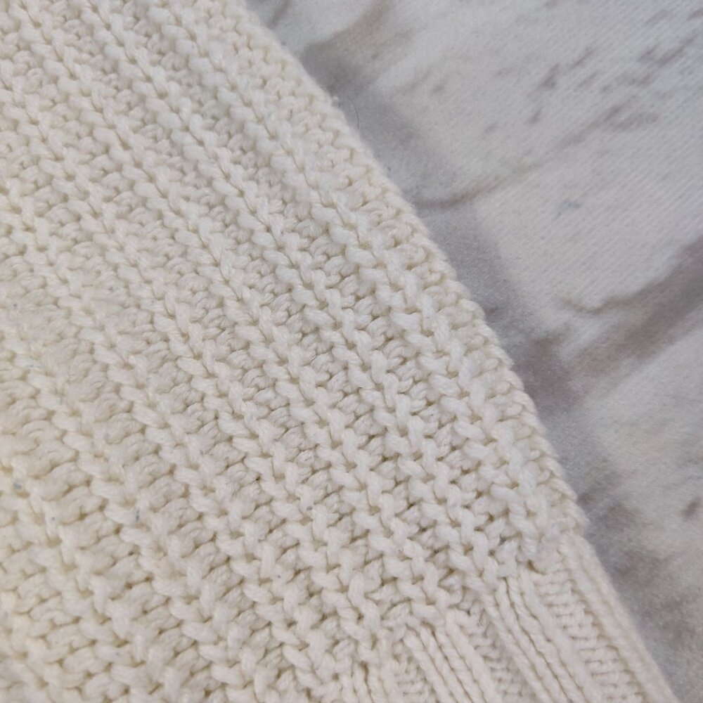 American Eagle Womens Box Sweater Oversized Chunky Knit Off White Striped sz M - Picture 5 of 6